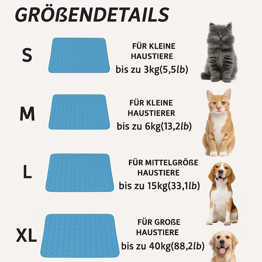 Kühlmatte für Hunde und Katzen – Strapazierfähiges Sommerbett